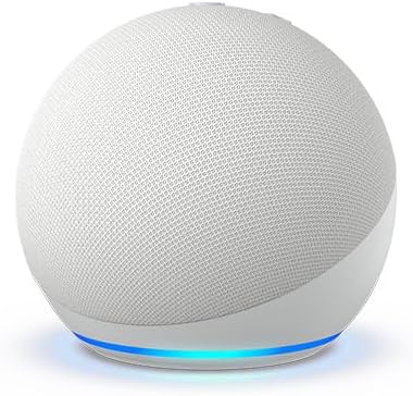 Close Up of a White Echo Dot