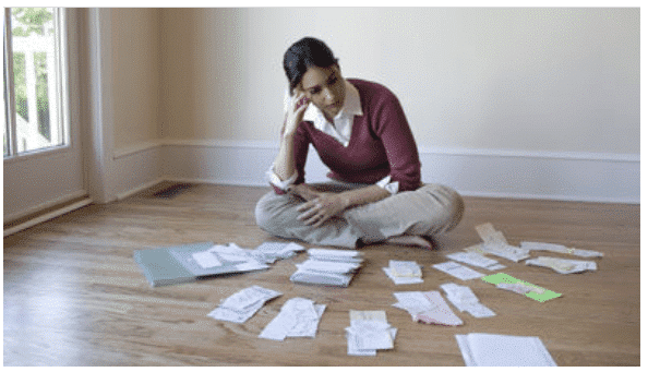woman paying bills