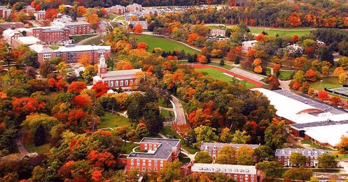 College campus in the fall