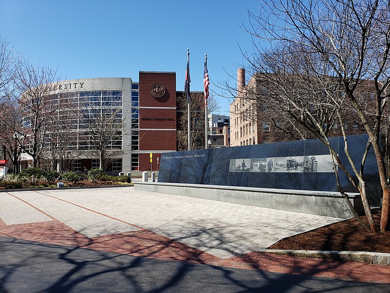 Description	English: The Veterans Memorial at Northeastern University near Forsyth StreetDate: 26 March 2020, 12:36:44Source: Own workAuthor: Edward Orde