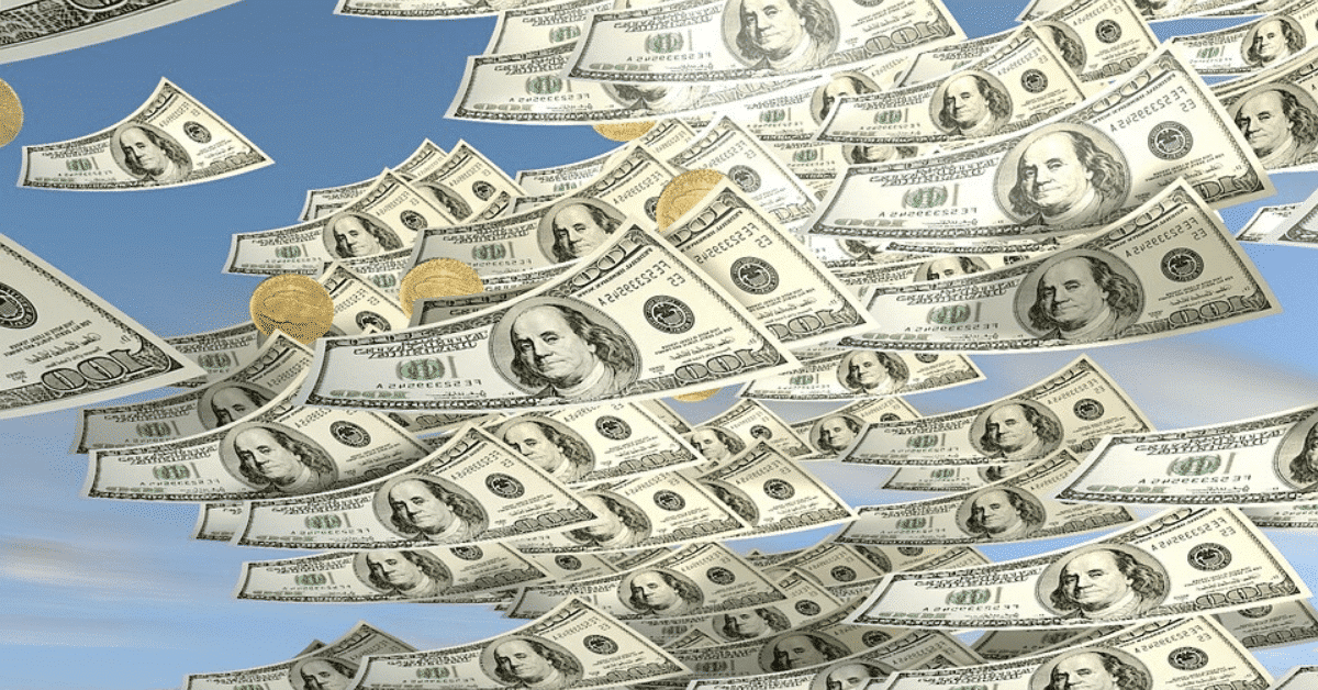 Money falling from the sky