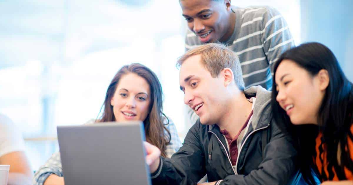 College Students Looking at a Computer