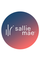 Red circle with sallie mae written in the center