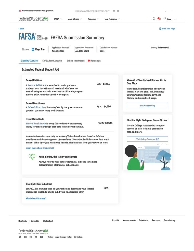 2024-25 FAFSA Submission Summary